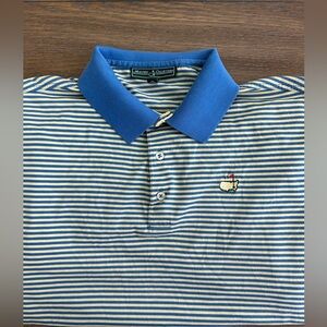 Masters Collection Classic Blue‎ and Yellow Striped Polo Shirt Size M